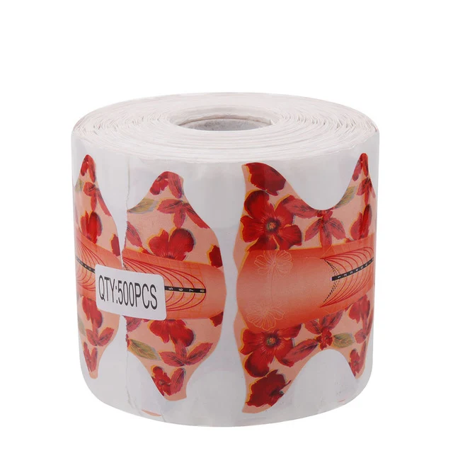 500PCS 1 рулон(300 или 500 шт) гвоздь советы руководство расширение наклейка для акрилового УФ гель цветной лак для ногтей Curl форма самоклеящаяся форма - Цвет: 500PCS