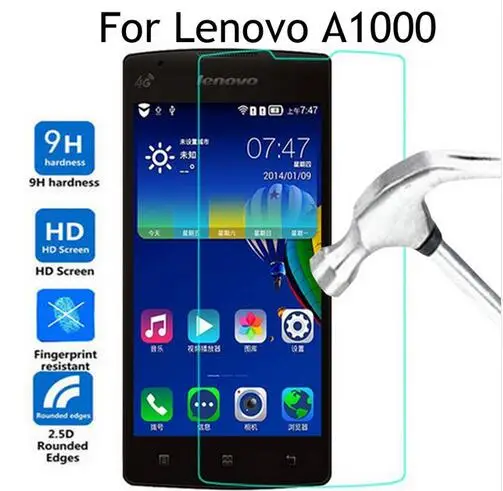 

2pcs For Lenovo A1000 Tempered glass Cover 4.0 inch Screen Protector Glass For Lenovo A1000 A 1000 A2800 protective film Case