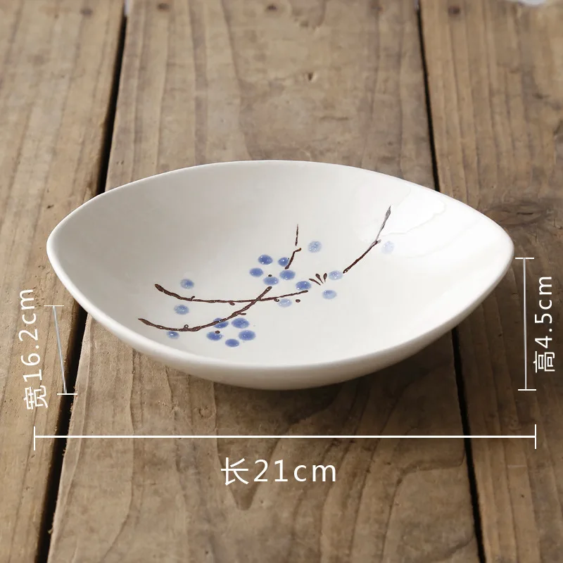 Японская тарелка с оливковой рыбой Салатница домашняя посуда креативная Цветная