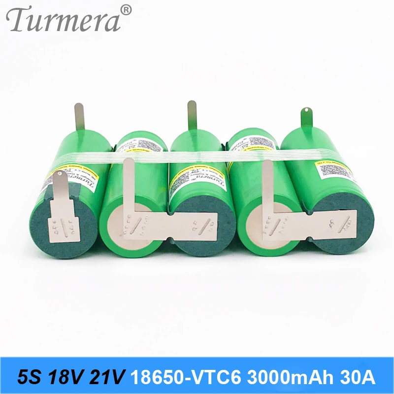 5s 18v 21v батарея 18650 пакет vtc6 3000 мАч 30a пайки для отвертка батареи и пылесос по