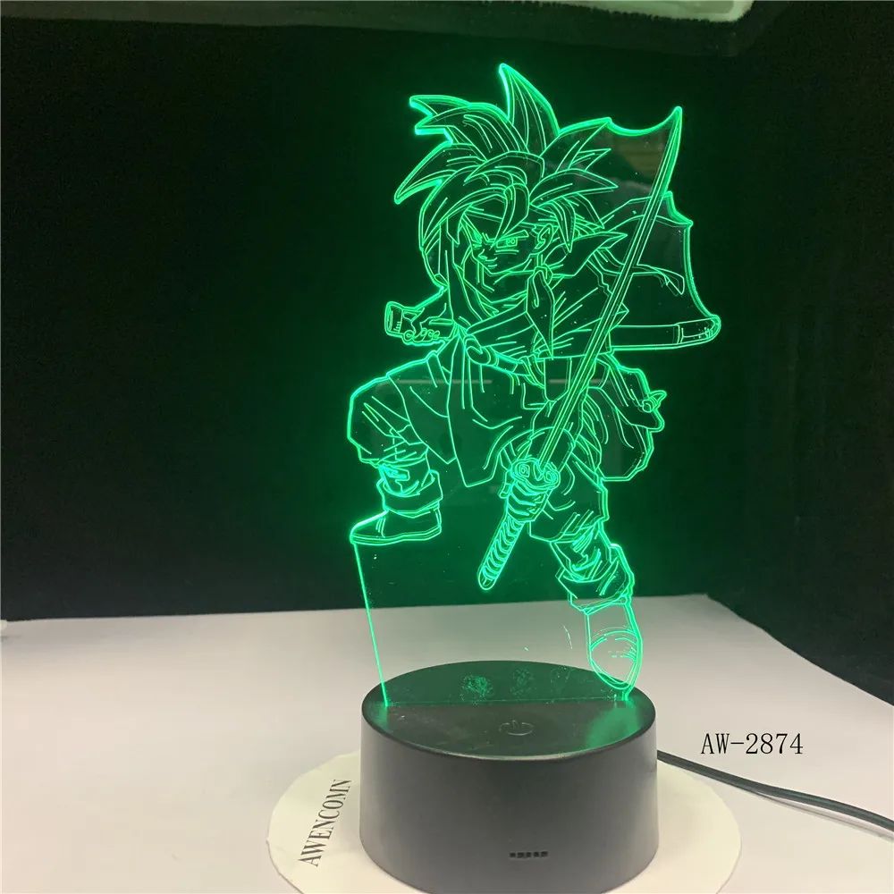 У героя мультфильма Саскэ Утиха Моделирование Led 3D настольная лампа Аниме