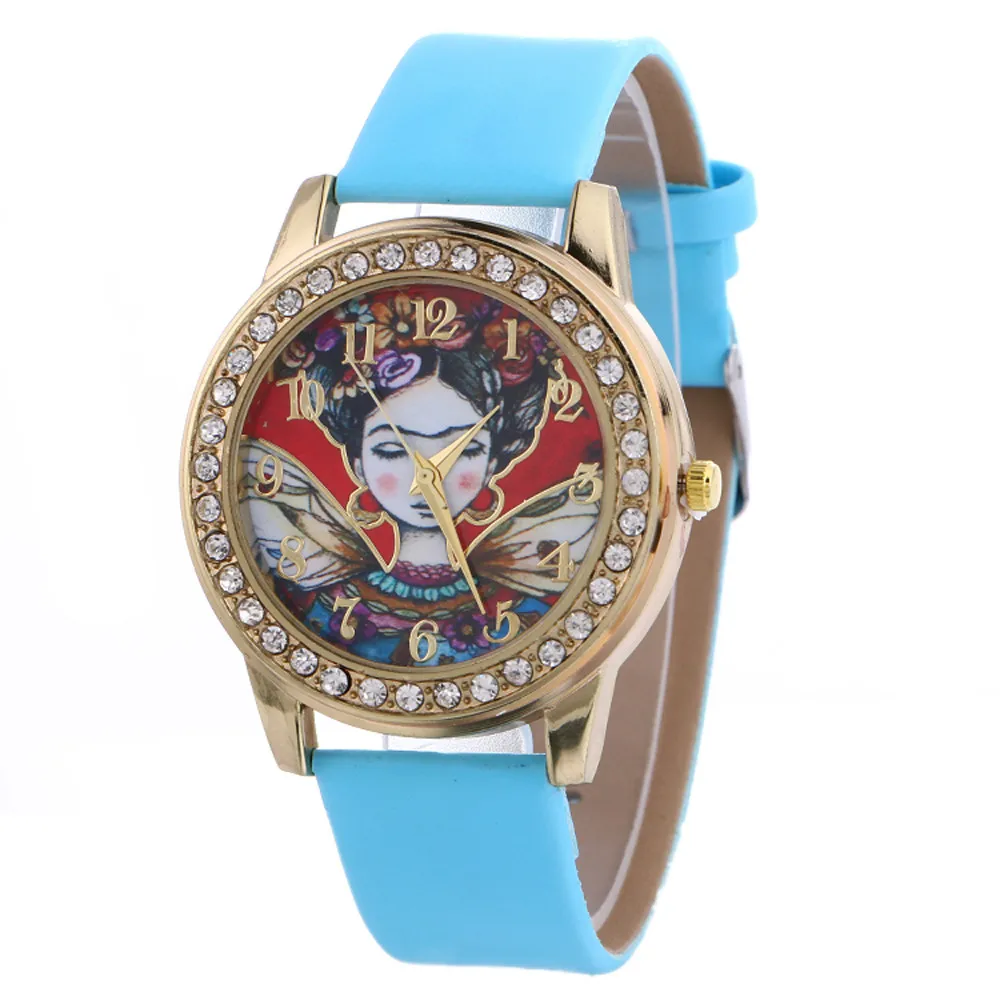 Relojes mujer роскошные женские часы высокое качество стразы кожа Женские кварцевые
