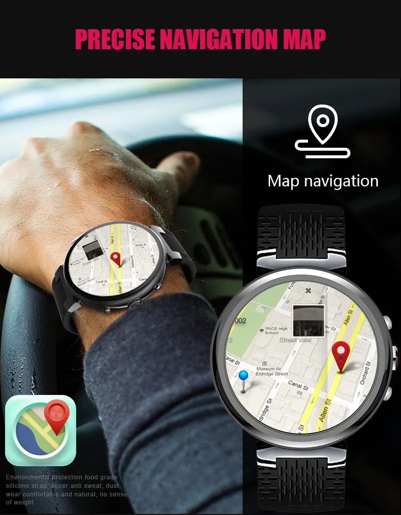 Uhoofit I6 Bluetooth Smartwatch MTK6580 Android 5.1 OS Smart Watch Heart Rate Monitor ROM 16GB Support SIM card 3G GPS WiFi | Электроника