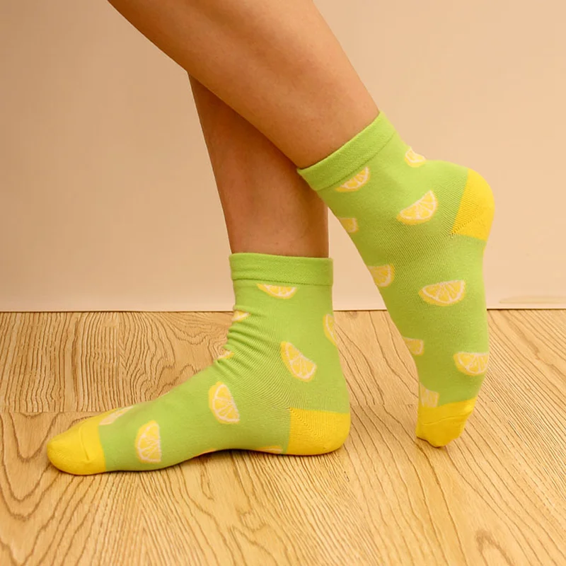 5 1 пара Ms. Socks Chaussette/теплые зимние Рождественские Носки с рисунком лимона и ананаса - Цвет: 5