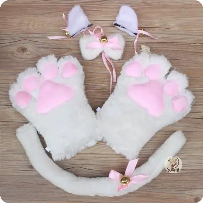 Gatinho кошка Горничная косплей ролевые игры traje аниме luvas pata cauda ухо партии gravata conjunto