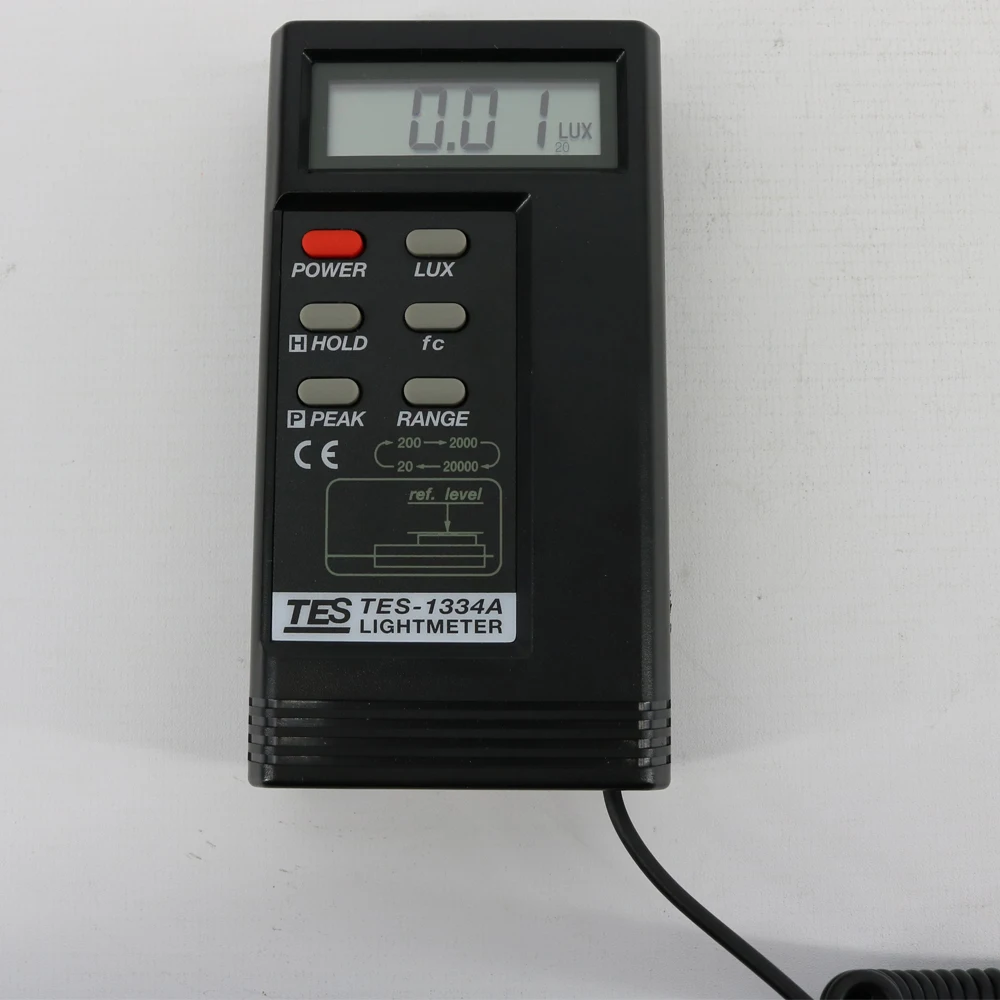 Портативный цифровой люкс измеритель освещенности TES-1334A диапазон измерения