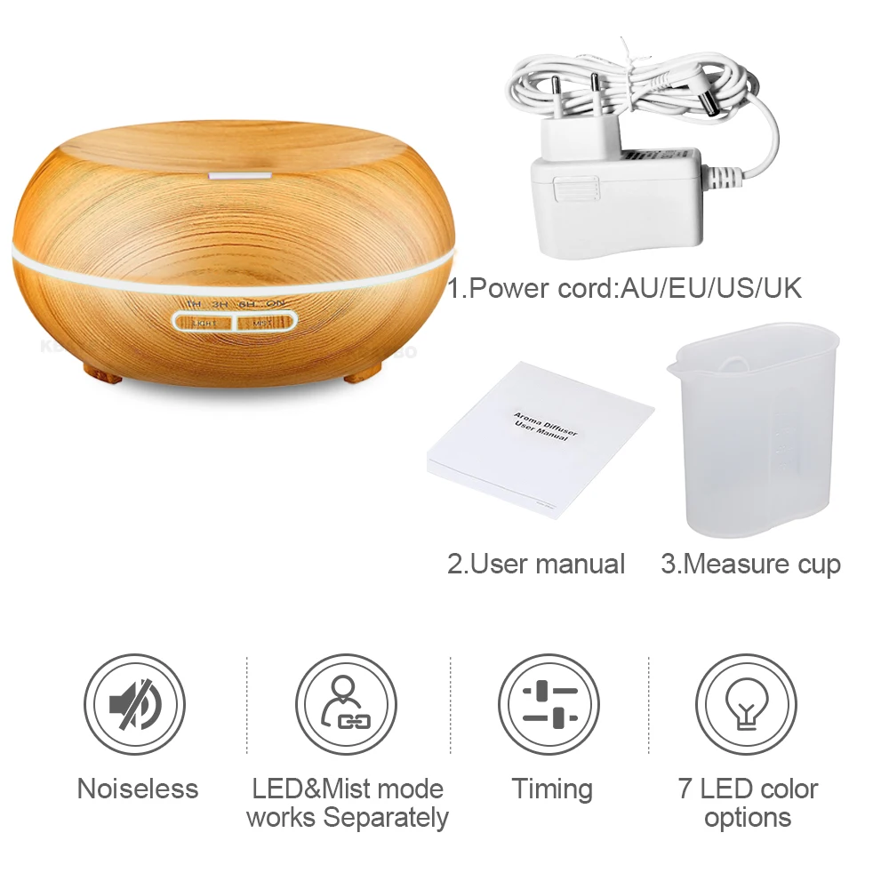 

200ml Air Humidifier Oil DiffusersdarkWood Grain Ultrasonic Humidifier for Office Home Bedroom Living Room