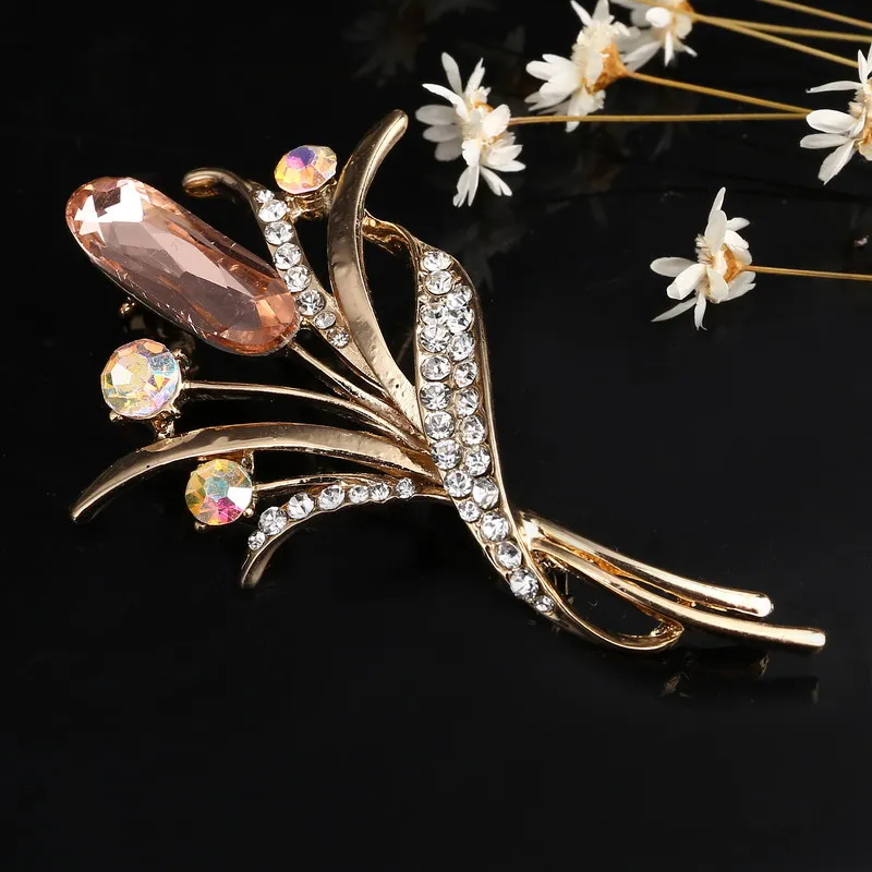 Женская Брошь в виде большого цветка ZOSHI Классическая с кристаллами и стразами