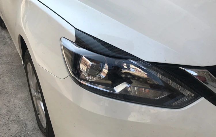 Для Nissan Sentra 2013- головной светильник s брови гнев брови головной светильник s декоративные аксессуары светильник брови автомобильные аксессуары