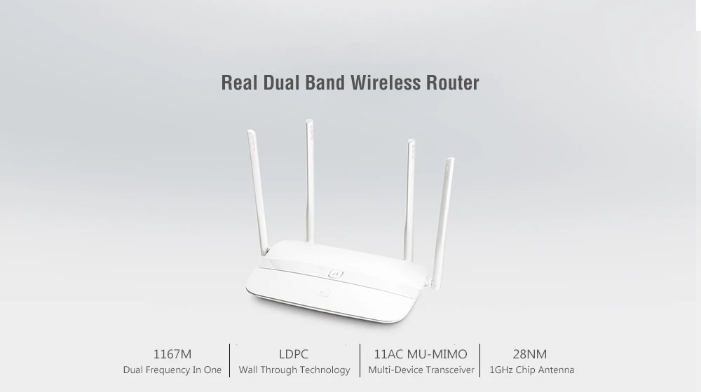 HUAWEI WS5100 2,4G/5G двухдиапазонный WiFi AC1200M Интеллектуальный маршрутизатор приоритет 4 порта Gen2 11AC поддержка cv6 WPA-PSK WPA2-PSK LAN WAN