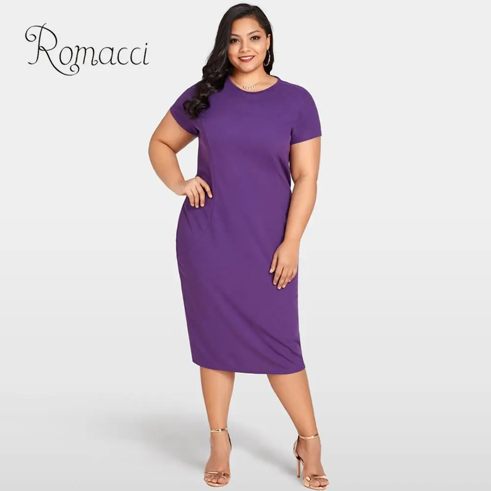 Женское платье с круглым вырезом Romacci вечернее фиолетового цвета коротким