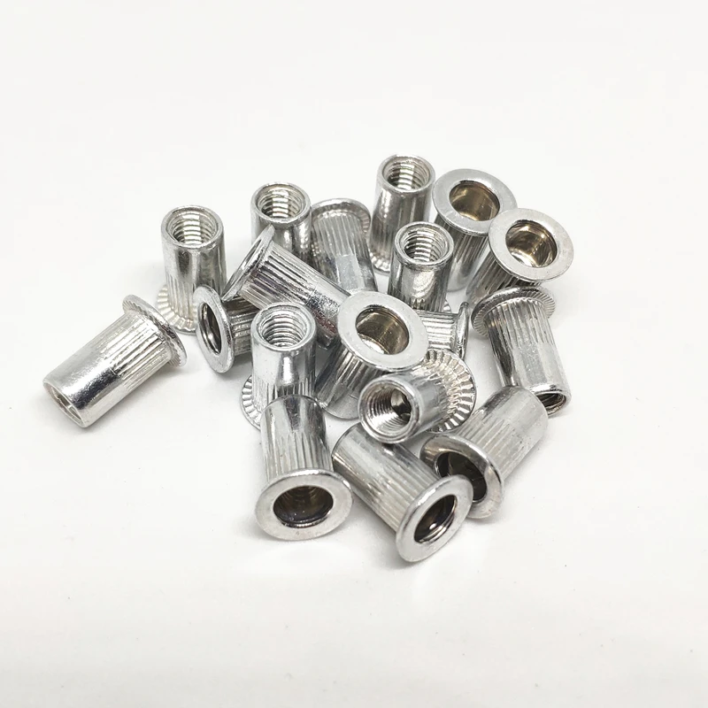 50-20 шт M3 M4 M5 M6 m8 m10 m12 Rivnut из алюминиевого сплава с плоской головкой заклепки с резьбой и вставкой "орех", заклёпка, гайка из листового металла