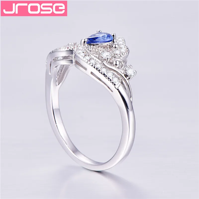 JROSE новая мода Серебряная корона форма капли воды горный хрусталь кристалл