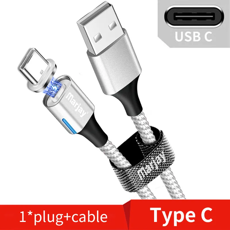 Silver Type C Cable MArjay 2 м Магнитный кабель Micro Usb type C супер быстрая зарядка телефона Usb C QC3.0 зарядное устройство для IPhone Xiaomi huawei Android телефон - Цвет: Silver Type C Cable