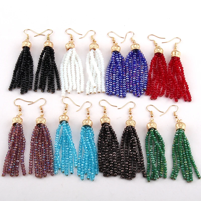 Бесплатная доставка модные серьги кисточки с кристаллами|crystal tassel earrings|tassel