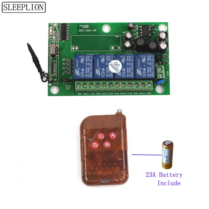 Sleeplion 110V 220V 240V 4CH RF Беспроводной дистанционный переключатель реле приемник