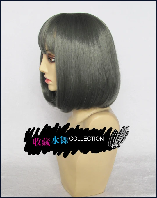 Мода Милый Булочка Средних Вьющихся Молоко Серый Природных Полный Парик + крышка