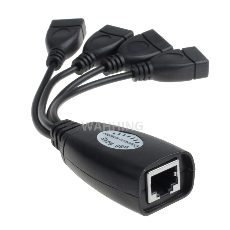 1 комплект Новый 8 контактный RJ45 4 порта USB 2 0 Ethernet удлинитель адаптер LAN Cat5 Cat5e Cat6
