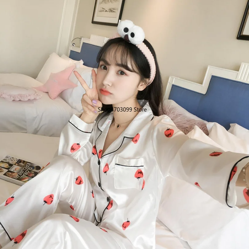 2019 новые модели большие размеры осенние модные женские пижамы с отложным