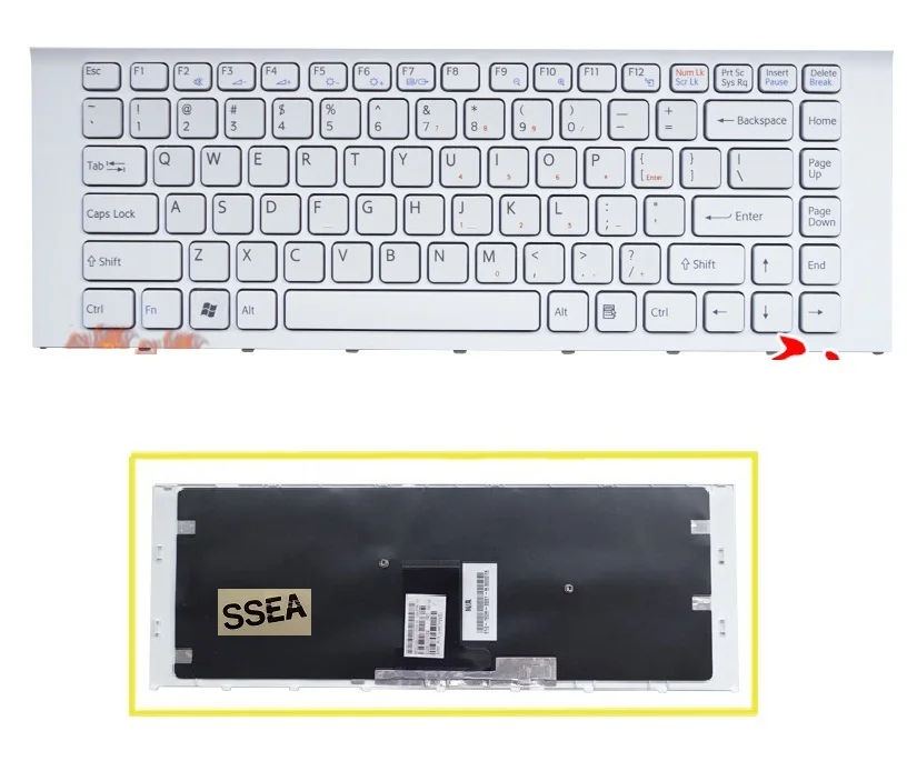 

SSEA New US keyboard white for Sony Vaio VPC-EA VPC EA laptop Keyboard