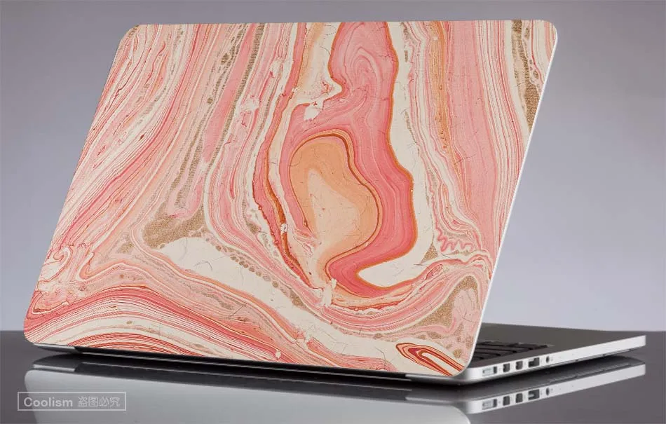 Кораллово-красный Мрамор зерна наклейка для ноутбука для наклейка на MacBook Pro Air retina, возрастом 11, 12, 13, 15 дюймов Mac Book полное покрытие Тетрадь кожи