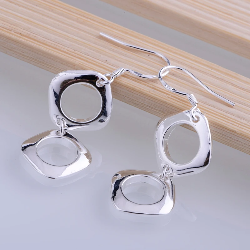 Блестящие круглые посеребренные серьги 925 ювелирные изделия для женщин