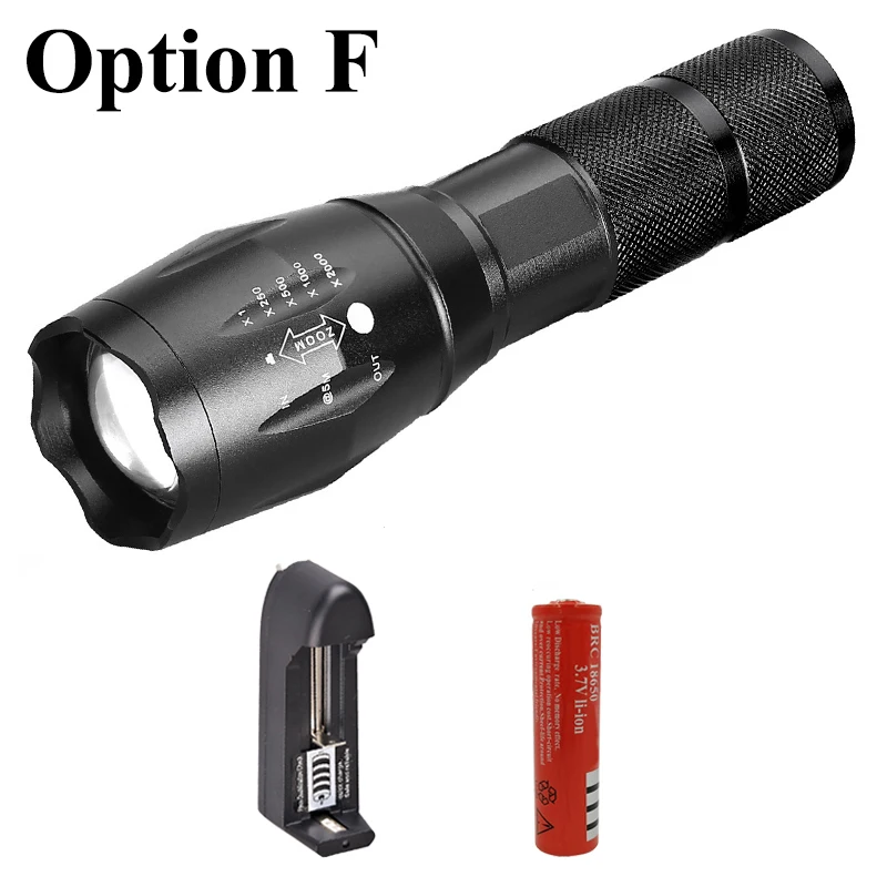 Option F Z10 Litwod C8 высокомощный тактический светодиодный светильник-вспышка XM-L2 T6 U3 для самозащиты, вспышка, светильник фонарь для охоты, велосипедный светильник - Испускаемый цвет: Option F