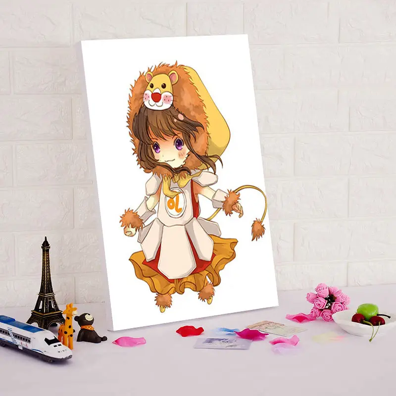 diy digital painting Leo paint by numbers cartoon posters coloring birthday gift oil | Дом и сад