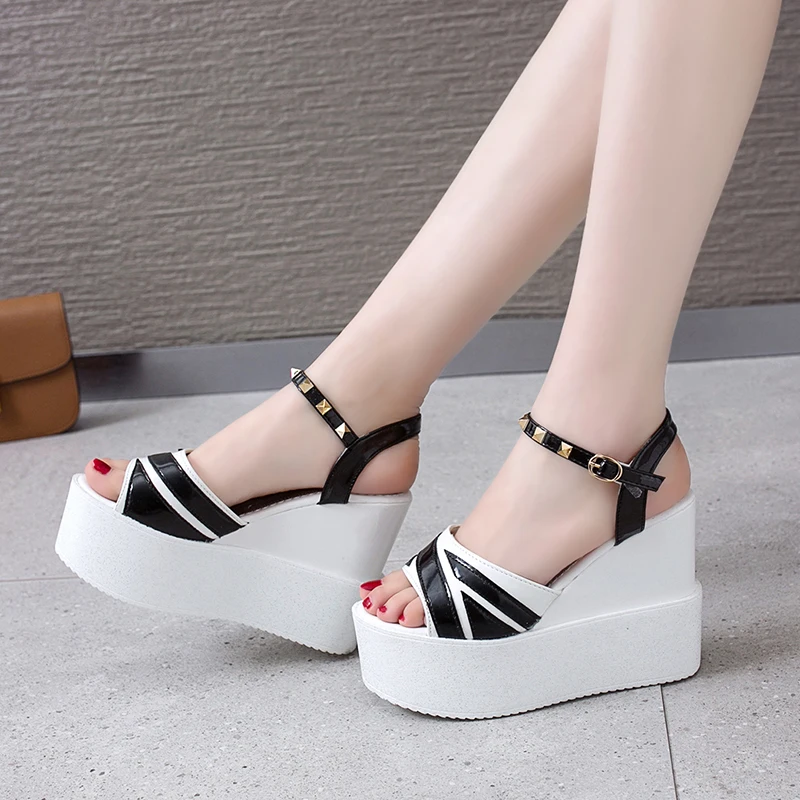 High Heels Sandals Women Platform Wedges 2019 Summer Ladies Open Toe Casual Shoes 12cm Super Heel Sexy | Обувь