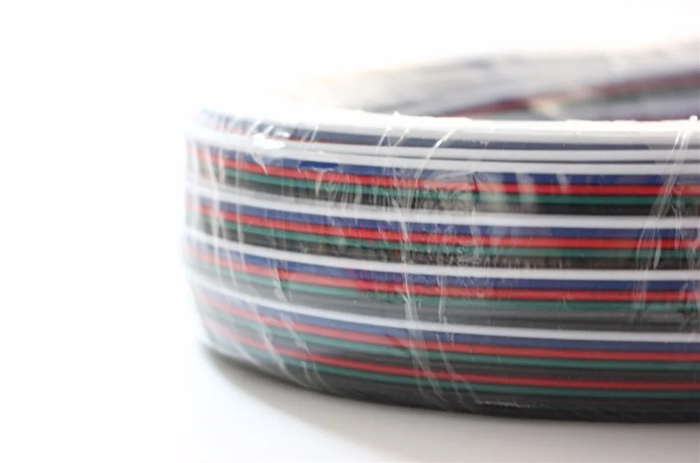 Бесплатная доставка 50 м/лот RGBW 5 контактный кабель провод для светодиодной ленты