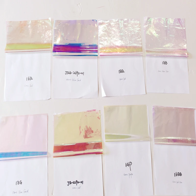 

[24PCS] A4 Format Sample Rainbow Film Polyester,Bopp Films With 8 Color,3 pcs Per Color