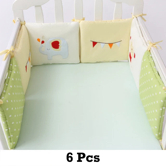 6Pcs-8 3/6 шт Детские бамперы для кроватки, бампер для кроватки, защита для детского постельного белья, дышащая подушка для новорожденной кровати, декор для комнаты, детская кроватка - Цвет: 6Pcs-8