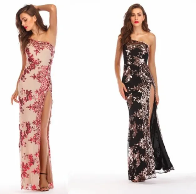 2019 сексуальное платье с открытой спиной на одно плечо вечерние платья блестками