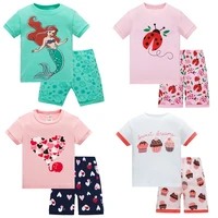 2021 summer children cartoon pyjamas clothing sets girls short sleeve topspants suit baby kids pajamas set for 2 8t