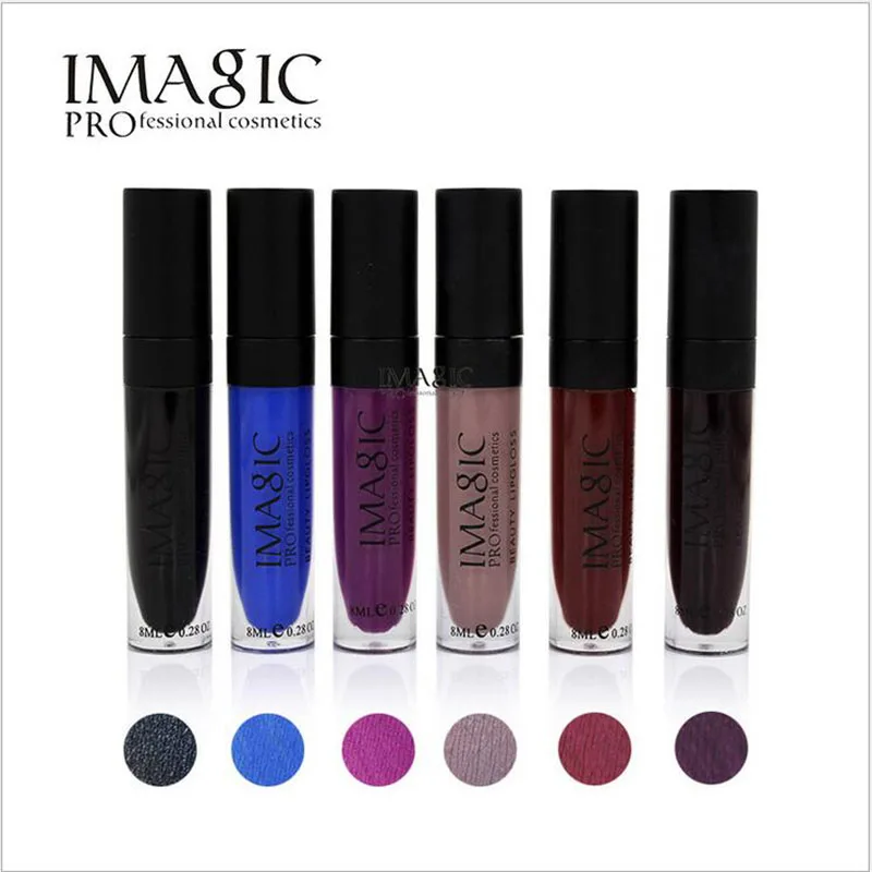 IMAGIC Halloween Party Lipgloss Set Vampire Style Sexy Blue Black Red 6 Color/kit Waterproof Matte Lip Gloss Makeup | Красота и