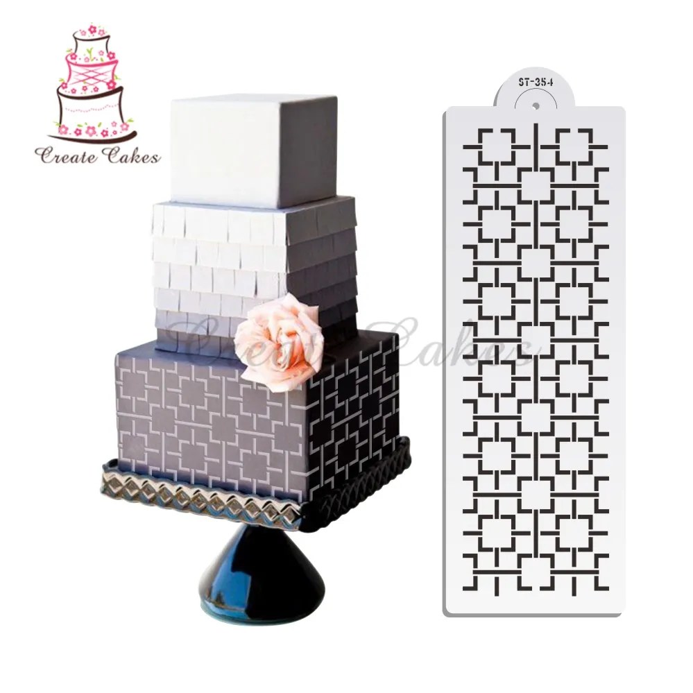 Современный пластиковый трафарет для торта в решетку свадебный торт шаблон