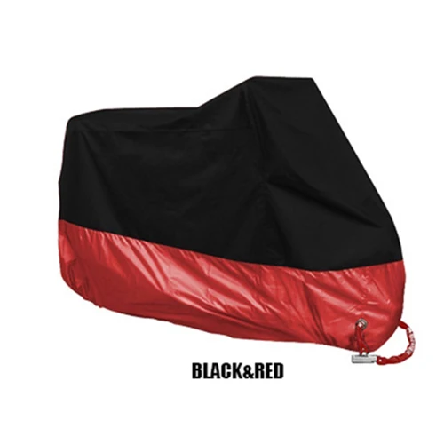 Black Red Водонепроницаемый чехол для мотоцикла, пылезащитный чехол с защитой от УФ-лучей, чехол для всех сезонов, чехол для скутера, мотоцикла, дождевик, пылезащитный чехол - Цвет: Black Red