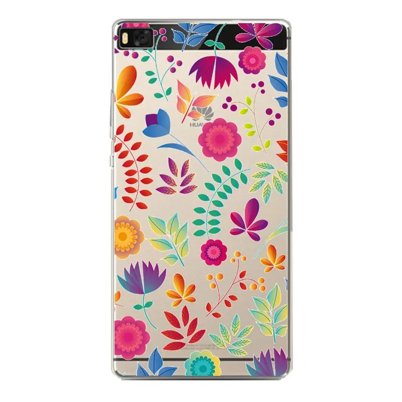 Милый мягкий прозрачный чехол для телефона из ТПУ с цветочным рисунком huawei P10plus P8