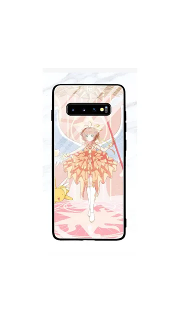 Прозрачный Для samsung S10 Plus S10E Sakura Card Captor закаленное стекло мультфильм аниме силиконовый чехол для samsung galaxy S9/S8 Plus Note 8 9 - Цвет: Прозрачный