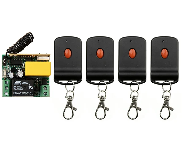 AC220V 1CH 10A Wireless Remote Control Power Switch System teleswitch 1 Receiver &amp 4Transmitter Learning Code Toggle Momentary |