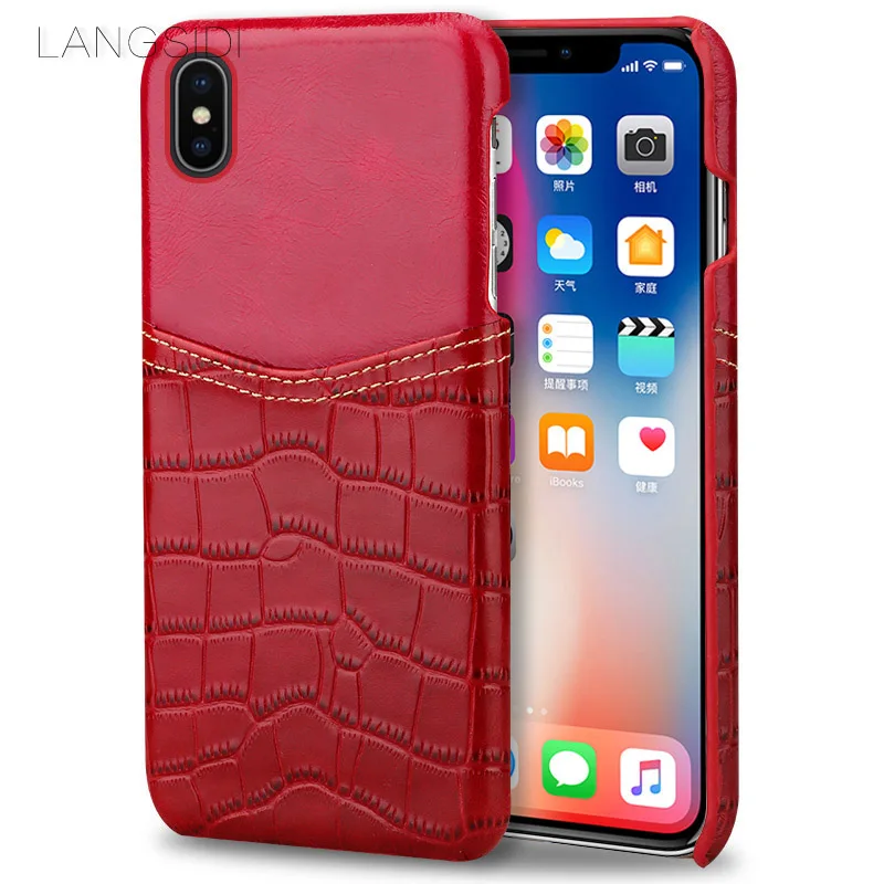 2018 Новый чехол для телефона с узором крокодиловая кожа карты кожаный IPhone X