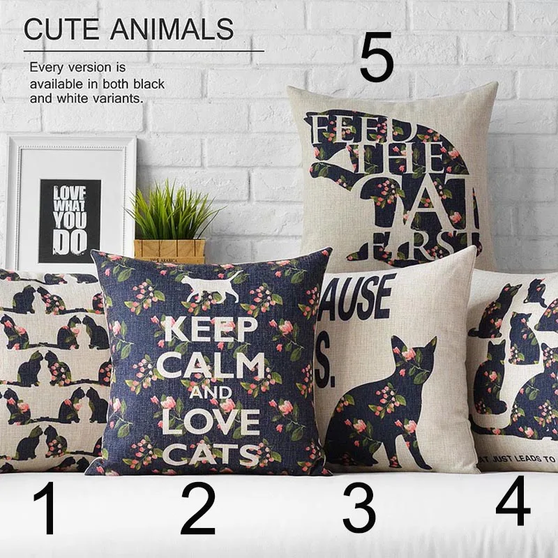 

Чехол для подушки с кошкой, с надписью «KEEP CALM AND LOVE CATS Подушка Чехол для дома и автомобиля, декорация для дома и отеля Подушка Чехол
