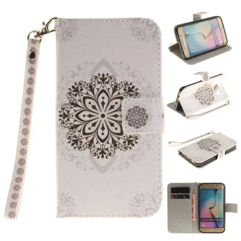 Кожаный чехол бумажник с откидной крышкой и ремешком для Samsung Galaxy S6|case for samsung