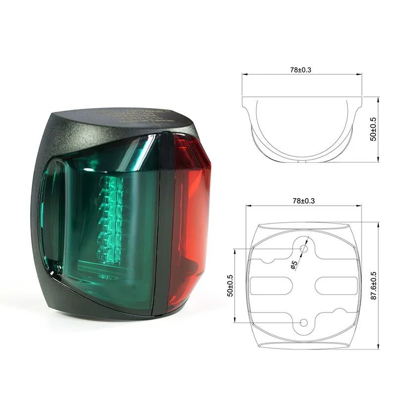 12V Морская Лодка светодиодная навигационная лампа 2W двухцветный красный зеленый