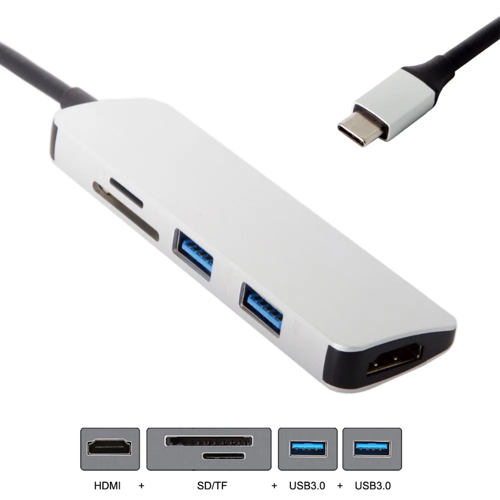 Цифровой av адаптер несколько USB 3 1 Type C к HD & двойной Порты 0 концентратор и SD