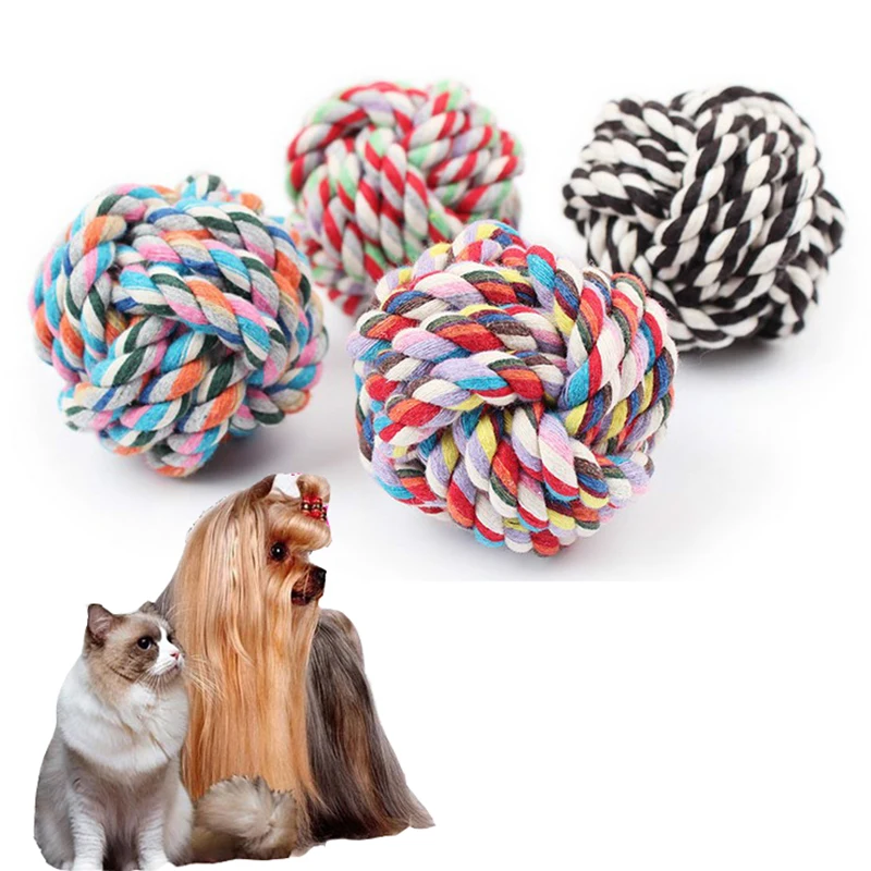 

Pet Dog Rope Toy Puppy Chew Toys Teeth Cleaning Playing Ball Bite Resist Training Interactive Cotton Toys