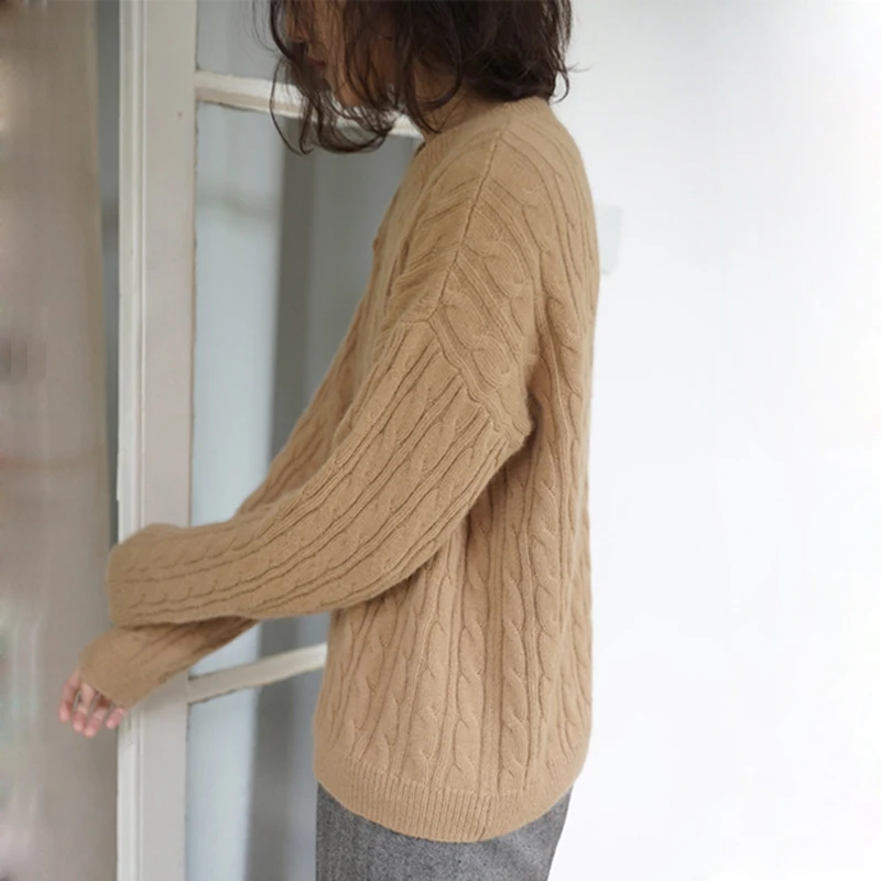 Gejas Ainyu 2020Autumn Winter The New Women's sweater Round neck Loose Cashmere women pullover knitting | Женская одежда