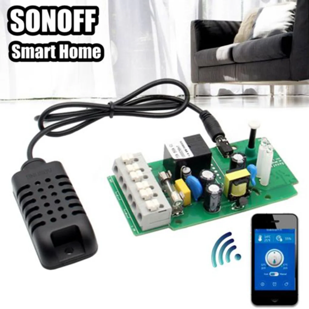 Sonoff TH16 умный Wifi переключатель мониторинг температуры и влажности Wifi умный переключатель домашней автоматизации совместим с Google Home