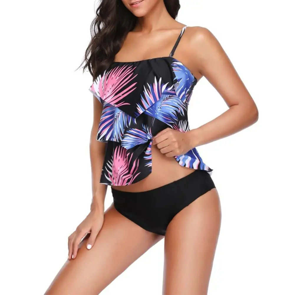 2019 2 шт./компл. Для женщин модные пикантные печати линии бикини купальный