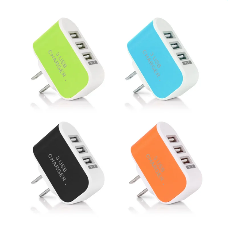 1 шт. дорожное зарядное устройство с 3 мя USB портами 110 220 В|Зарядные устройства для